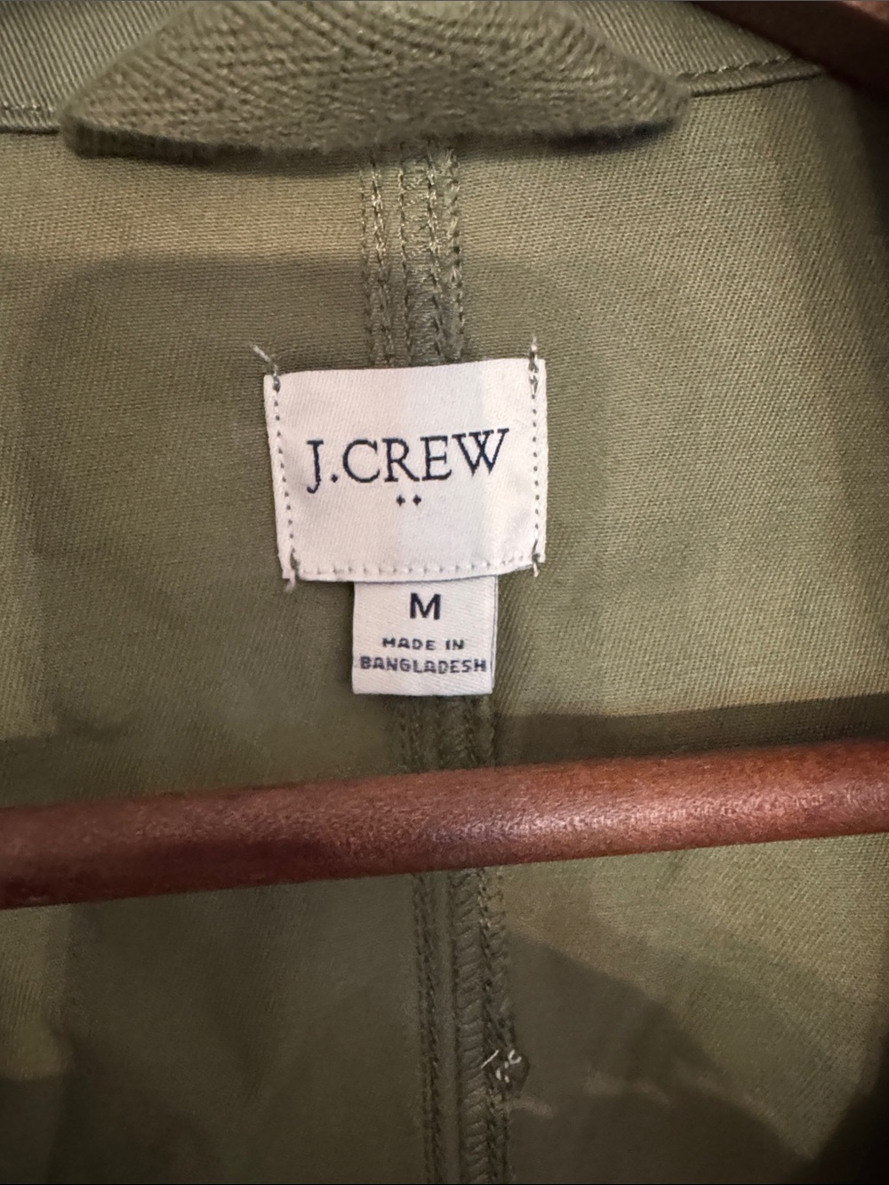 J Crew- Olive Utility Jacket with Snap Pockets and Stand Collar Size M - Picture 3 of 5